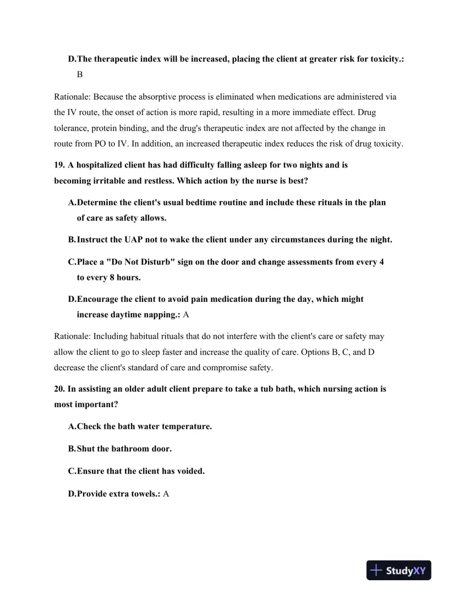 HESI Stephen F. Austin State University RN Fundamentals Practice Exam With Answers (75 Solved Questions), page 14