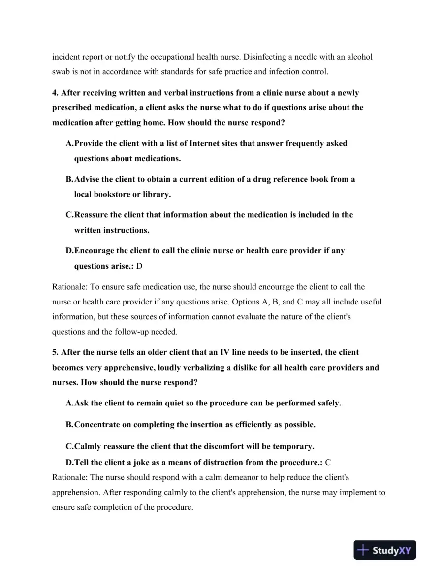 HESI Stephen F. Austin State University RN Fundamentals Practice Exam With Answers (75 Solved Questions), page 4