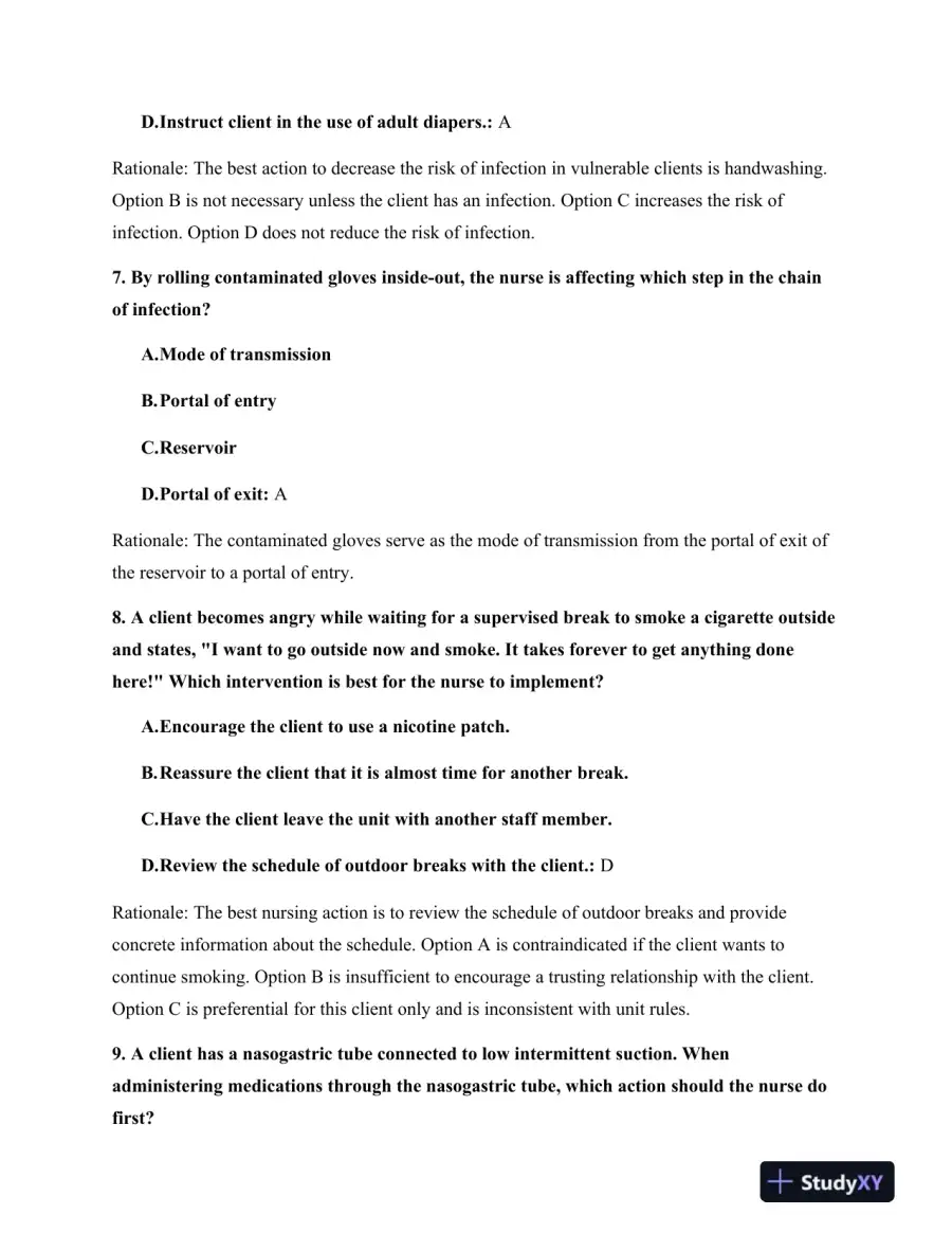 HESI Stephen F. Austin State University RN Fundamentals Practice Exam With Answers (75 Solved Questions), page 6
