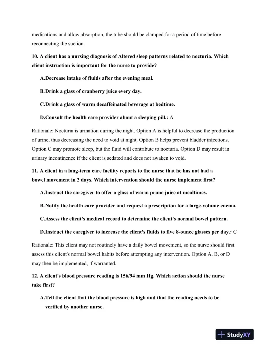 HESI Stephen F. Austin State University RN Fundamentals Practice Exam With Answers (75 Solved Questions), page 8