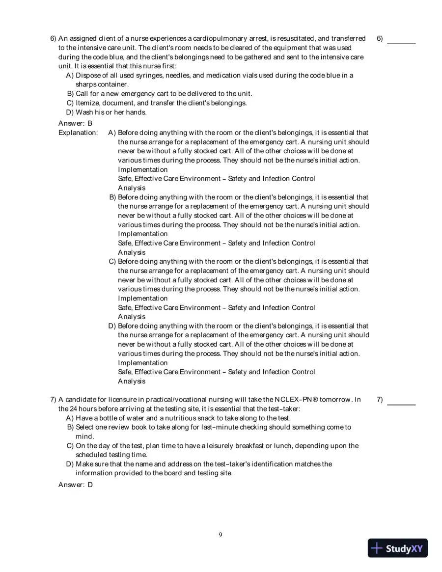Test Bank For Fundamental Nursing Care, 2nd Edition, page 10