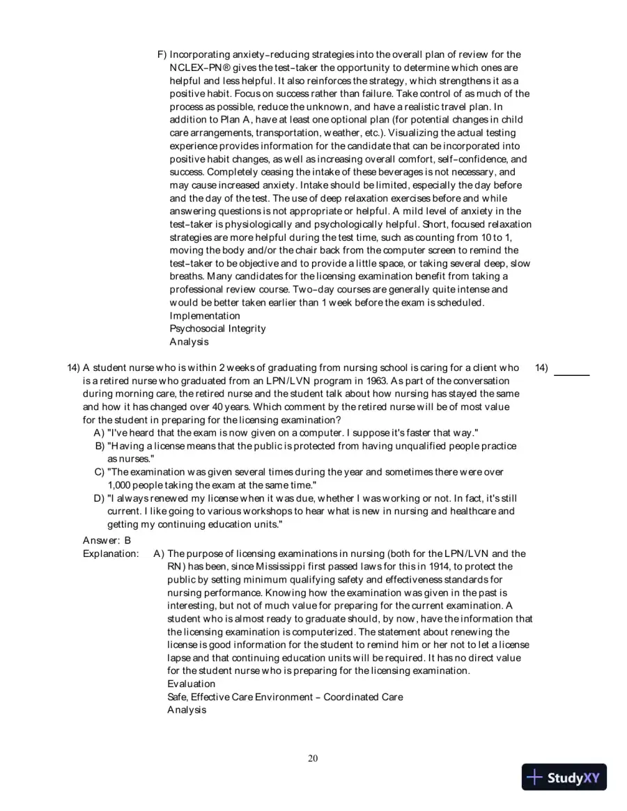 Test Bank For Fundamental Nursing Care, 2nd Edition, page 21