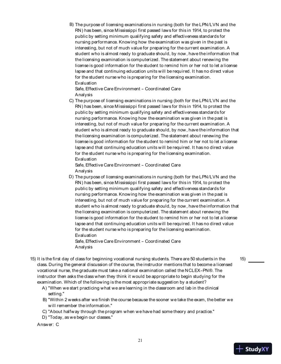 Test Bank For Fundamental Nursing Care, 2nd Edition, page 22