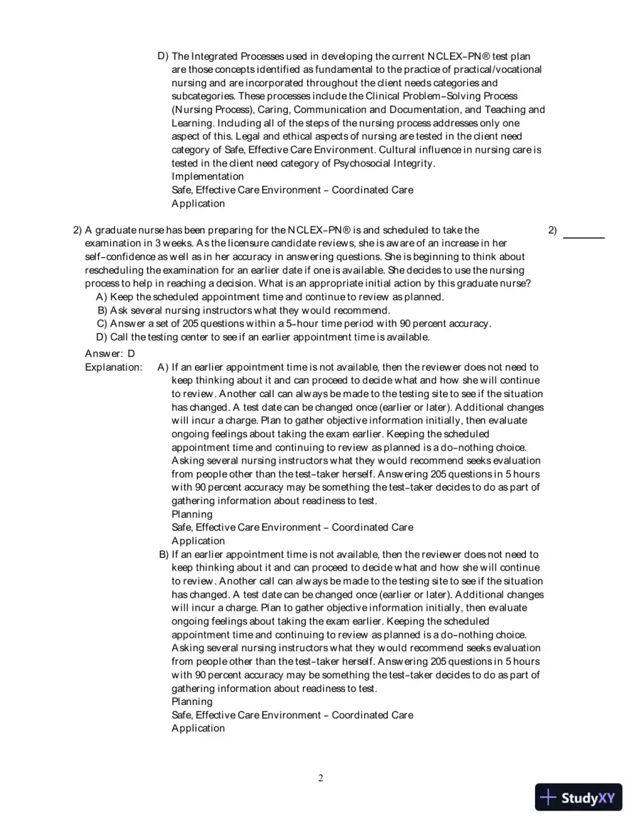 Test Bank For Fundamental Nursing Care, 2nd Edition, page 3