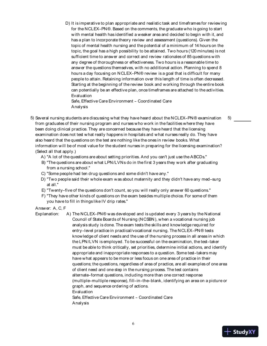 Test Bank For Fundamental Nursing Care, 2nd Edition, page 7