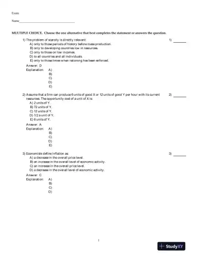 Economics , 8th Edition Test Bank - Page 1 preview image