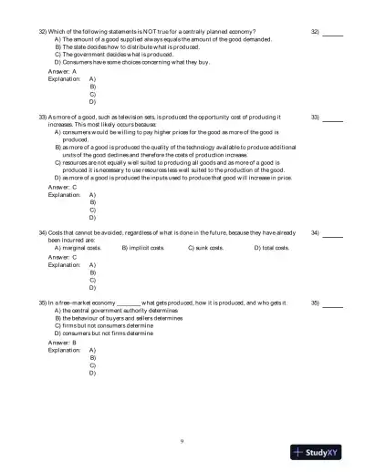Economics , 8th Edition Test Bank - Page 10 preview image