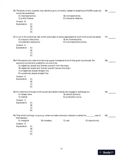 Economics , 8th Edition Test Bank - Page 11 preview image