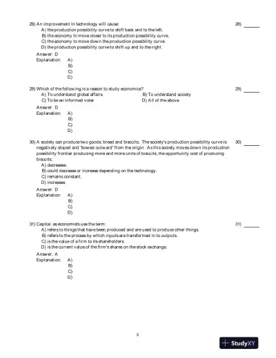 Economics , 8th Edition Test Bank - Page 9 preview image
