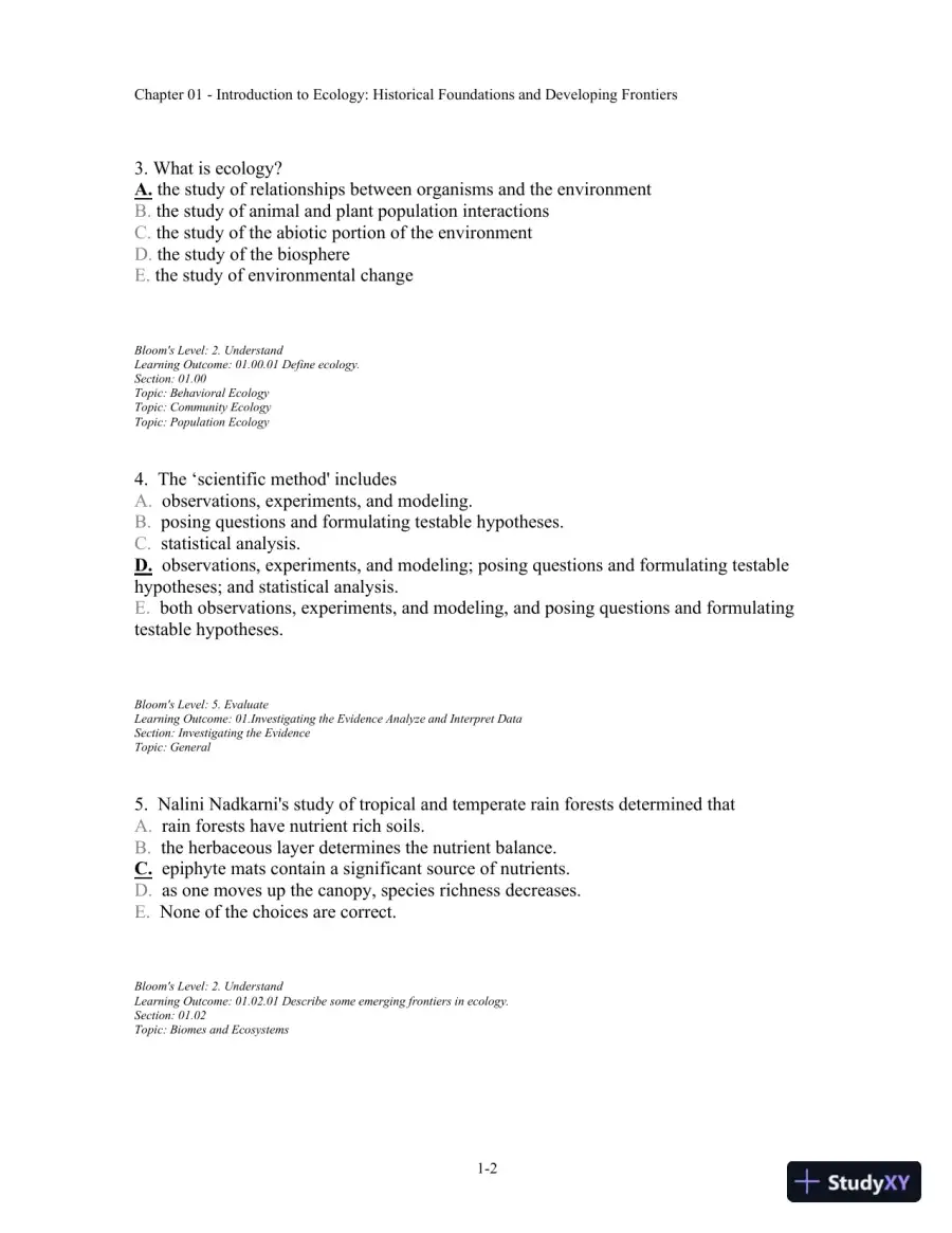 Test Bank For Ecology: Concepts And Applications, 6th Edition, page 3