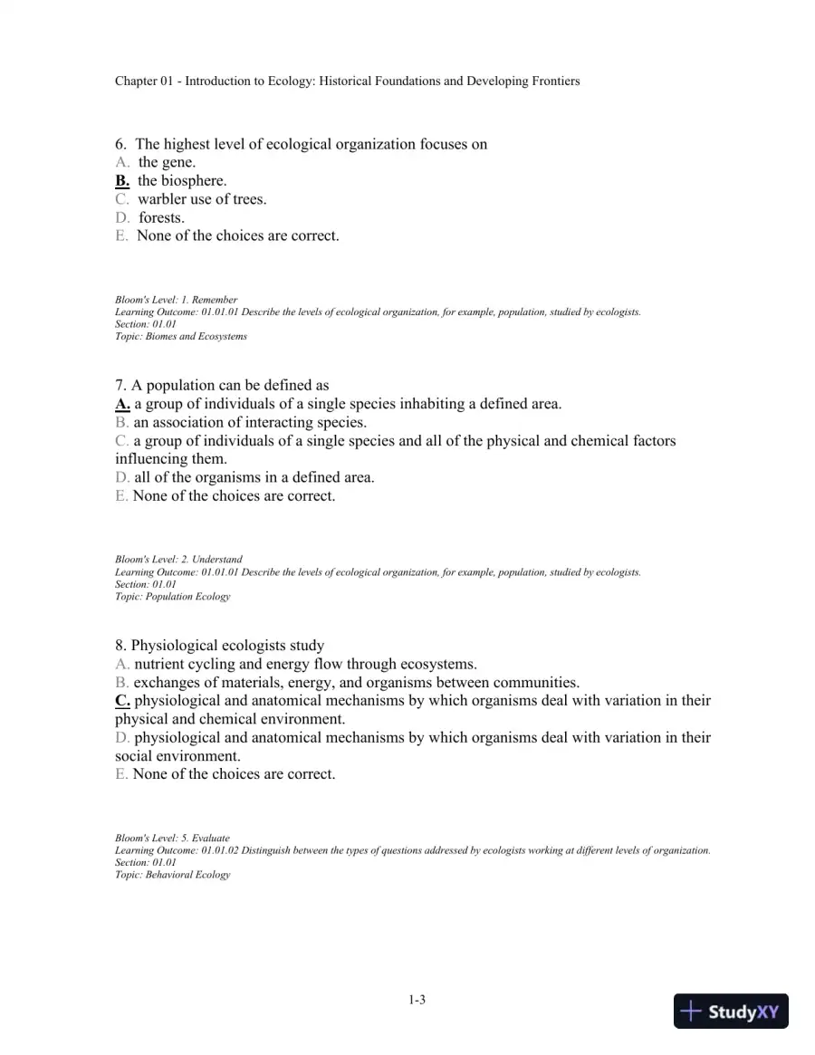 Test Bank For Ecology: Concepts And Applications, 6th Edition, page 4