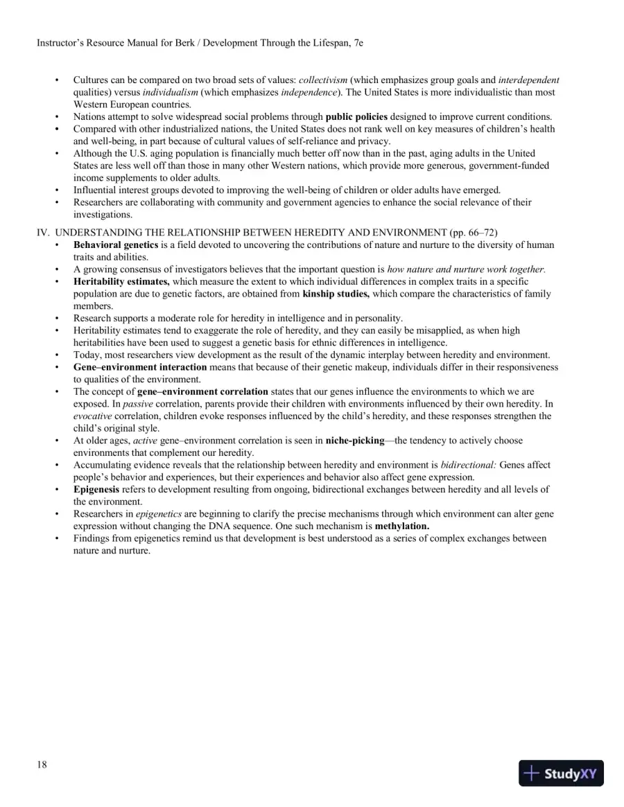 Development Through the Lifespan, 7th Edition Class Notes, page 18