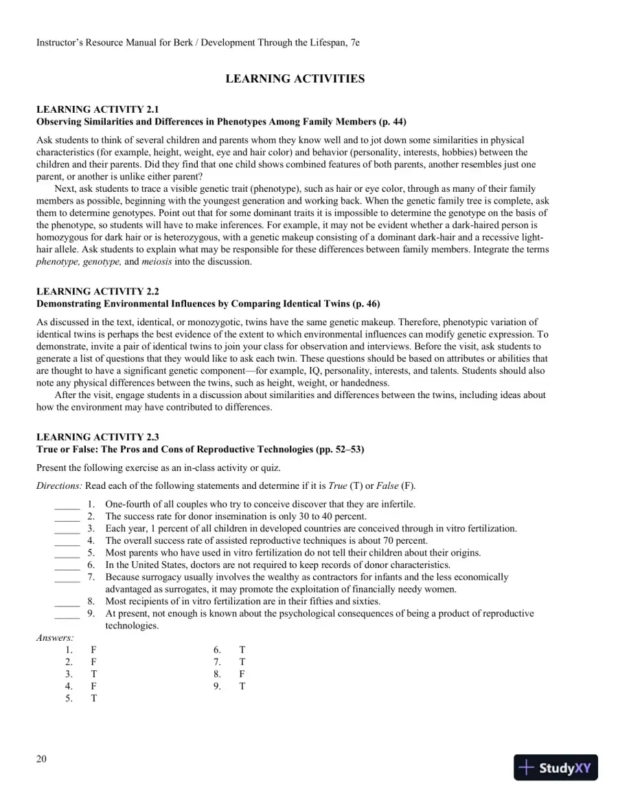 Development Through the Lifespan, 7th Edition Class Notes, page 20