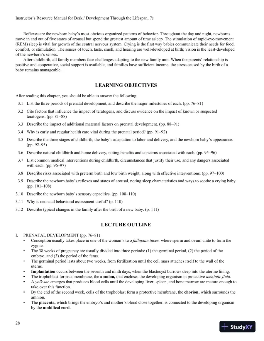 Development Through the Lifespan, 7th Edition Class Notes, page 28