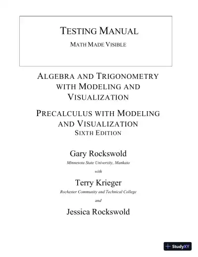 Solution Manual for Algebra and Trigonometry with Modeling and Visualization, 6th Edition - Page 1 preview image