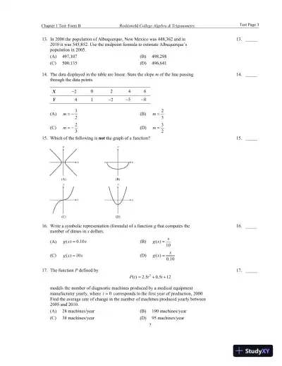 Solution Manual for Algebra and Trigonometry with Modeling and Visualization, 6th Edition - Page 10 preview image
