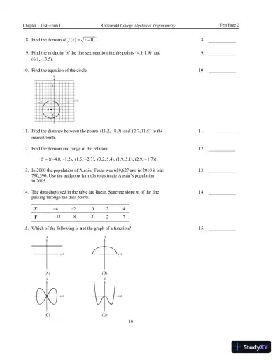 Solution Manual for Algebra and Trigonometry with Modeling and Visualization, 6th Edition - Page 13 preview image