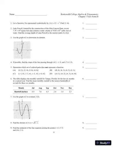 Solution Manual for Algebra and Trigonometry with Modeling and Visualization, 6th Edition - Page 15 preview image