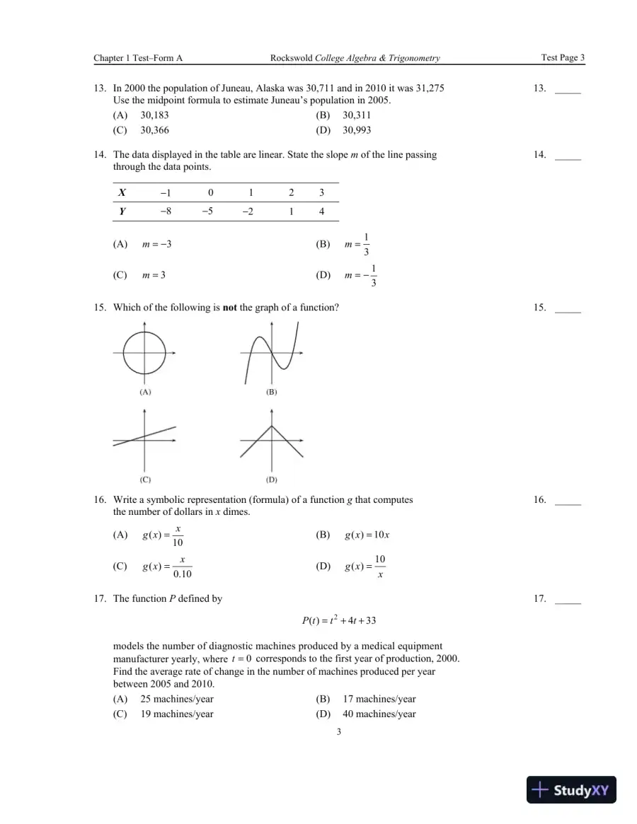Solution Manual for Algebra and Trigonometry with Modeling and Visualization, 6th Edition, page 6