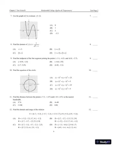Solution Manual for Algebra and Trigonometry with Modeling and Visualization, 6th Edition - Page 9 preview image