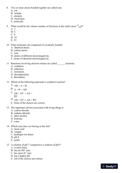 Test Bank for Foundations In Microbiology, 9th Edition - Page 15 preview image