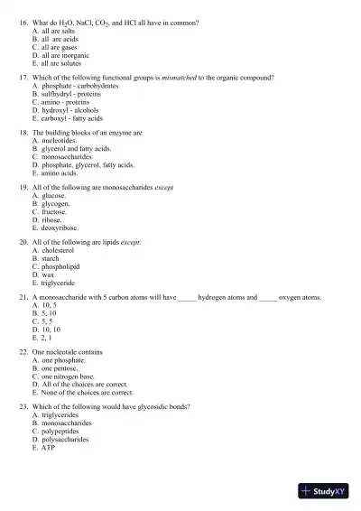 Test Bank for Foundations In Microbiology, 9th Edition - Page 16 preview image