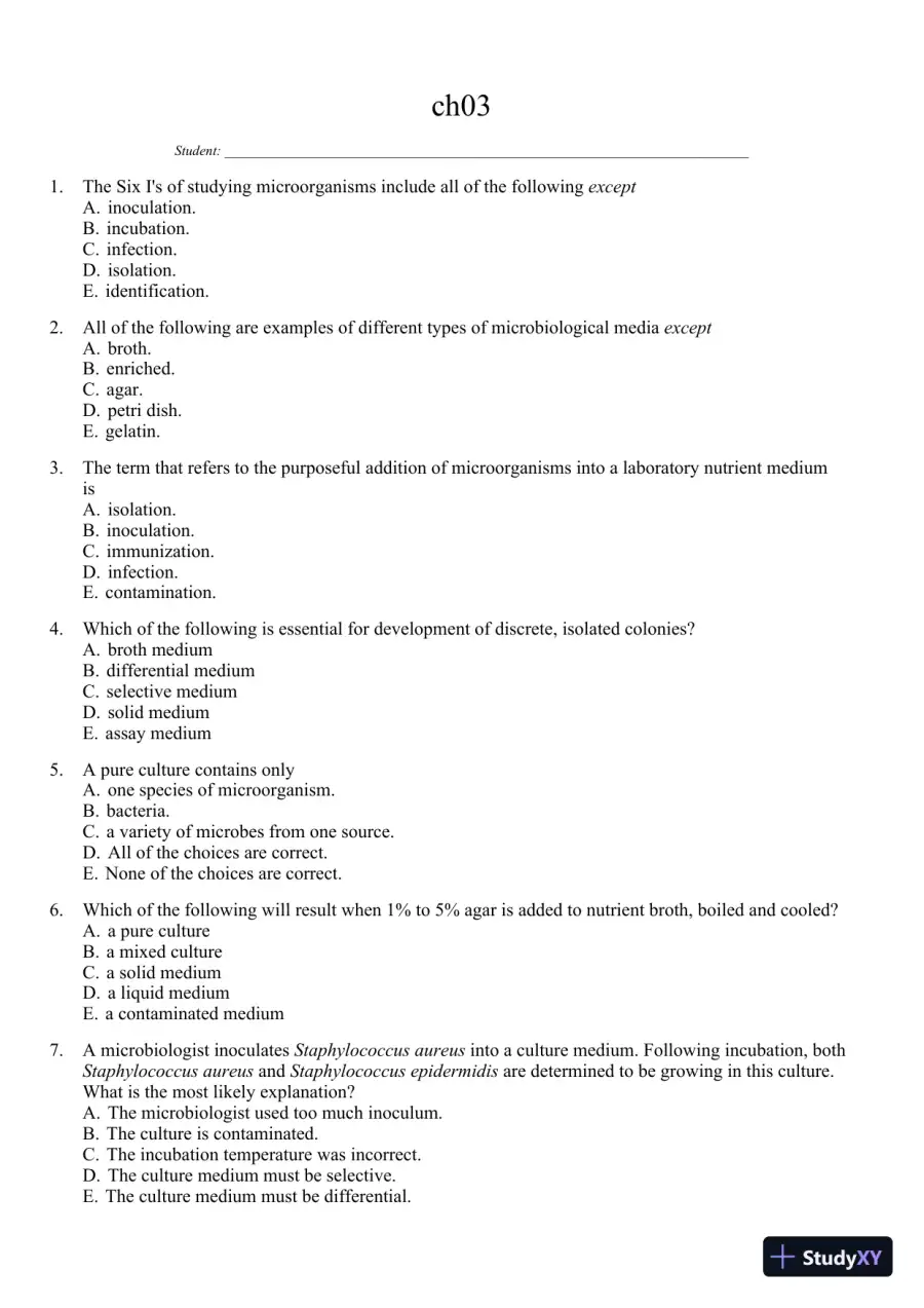 Test Bank for Foundations In Microbiology, 9th Edition, page 27