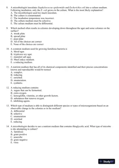 Test Bank for Foundations In Microbiology, 9th Edition - Page 28 preview image