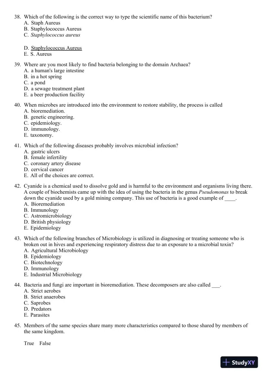 Test Bank for Foundations In Microbiology, 9th Edition, page 7