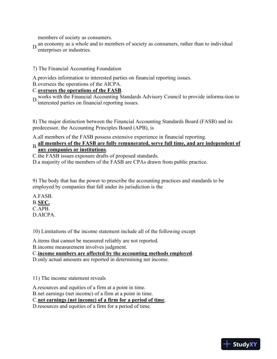ACC 253- FINAL EXAM Financial Accounting Principles: Income Statement and Revenue Recognition, page 9