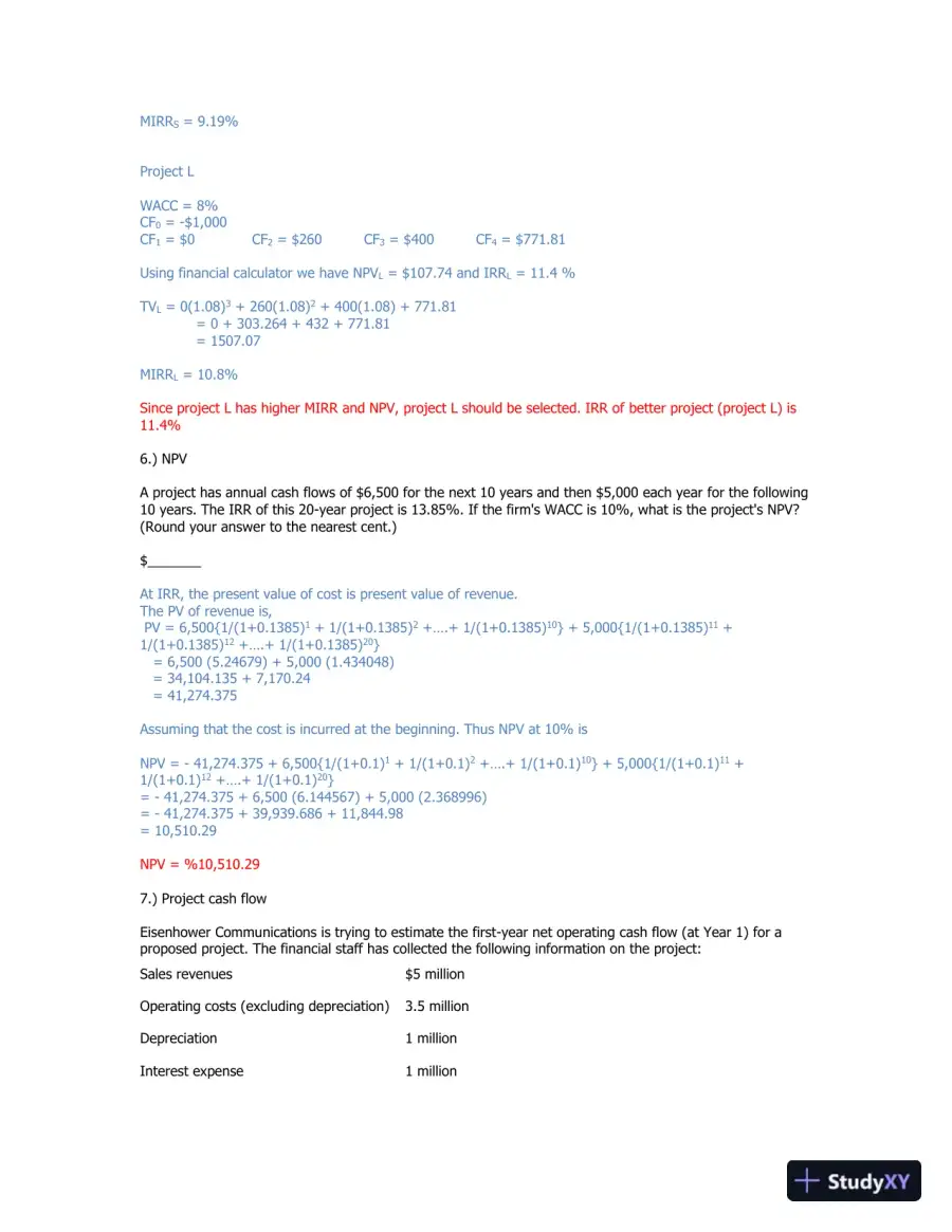 Capital Budgeting And Project Evaluation: NPV, IRR, MIRR, And Ethical Considerations, page 4