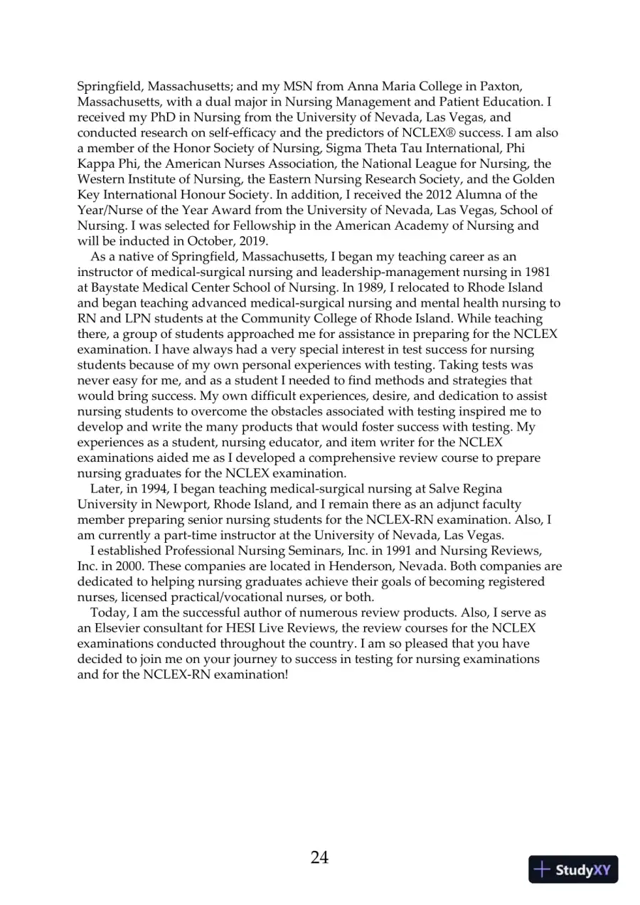Saunders Comprehensive Review for the NCLEX-RN® Examination, 8th Edition (2019), page 25