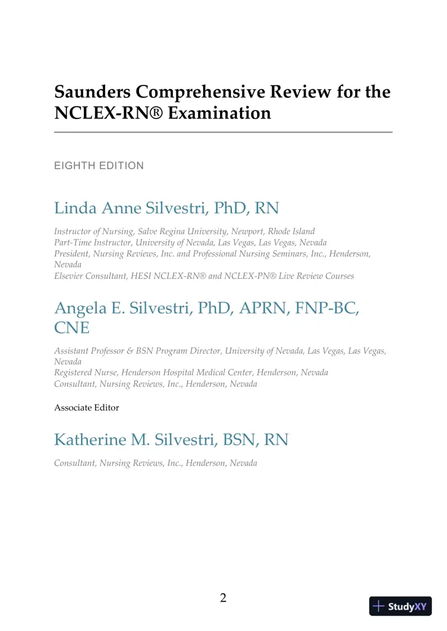 Saunders Comprehensive Review for the NCLEX-RN® Examination, 8th Edition (2019), page 3