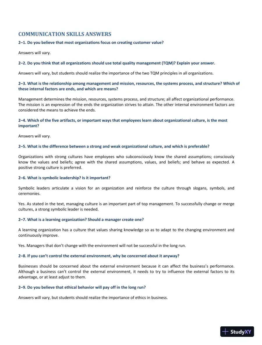 Management Fundamentals: Concepts, Applications, and Skill Development 7th Edition Solution Manual, page 12