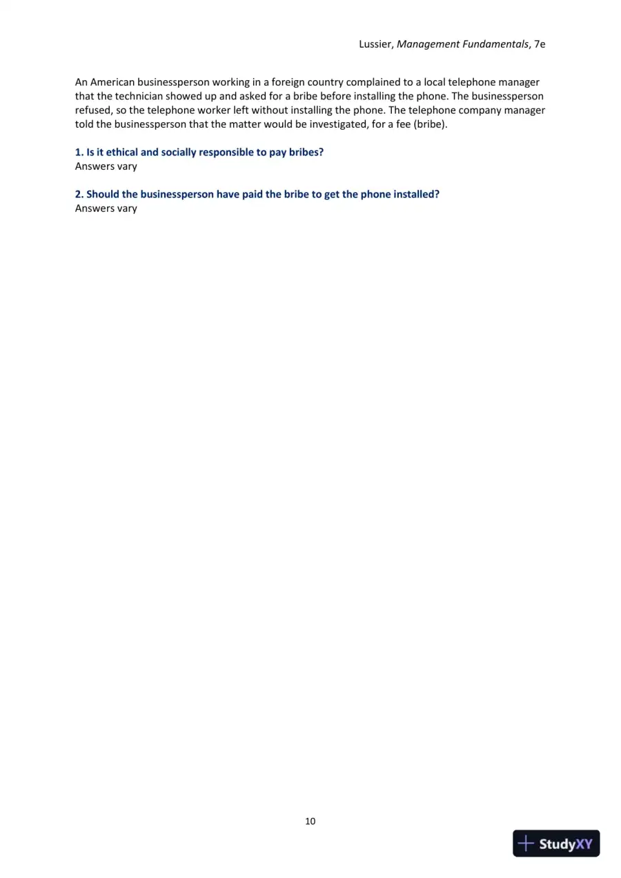 Management Fundamentals: Concepts, Applications, and Skill Development 7th Edition Solution Manual, page 27