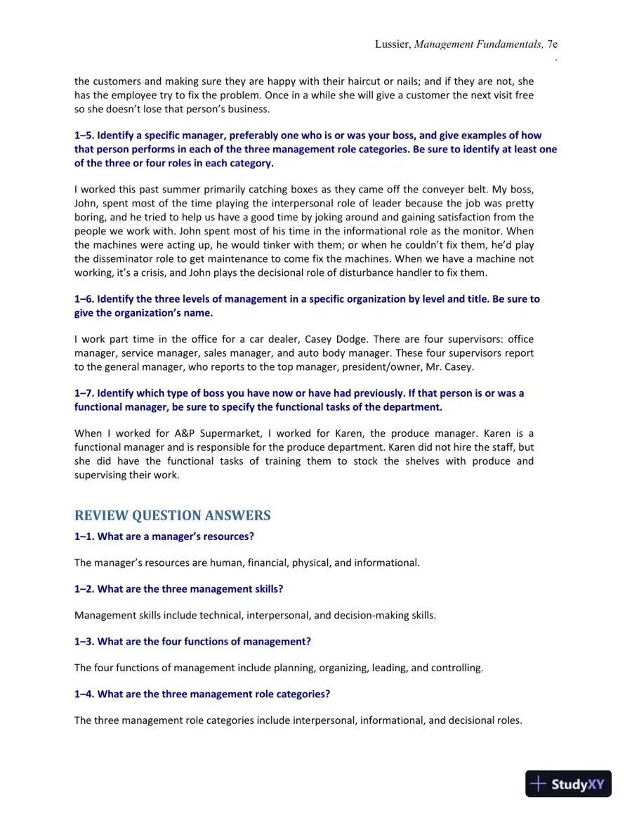 Management Fundamentals: Concepts, Applications, and Skill Development 7th Edition Solution Manual, page 3