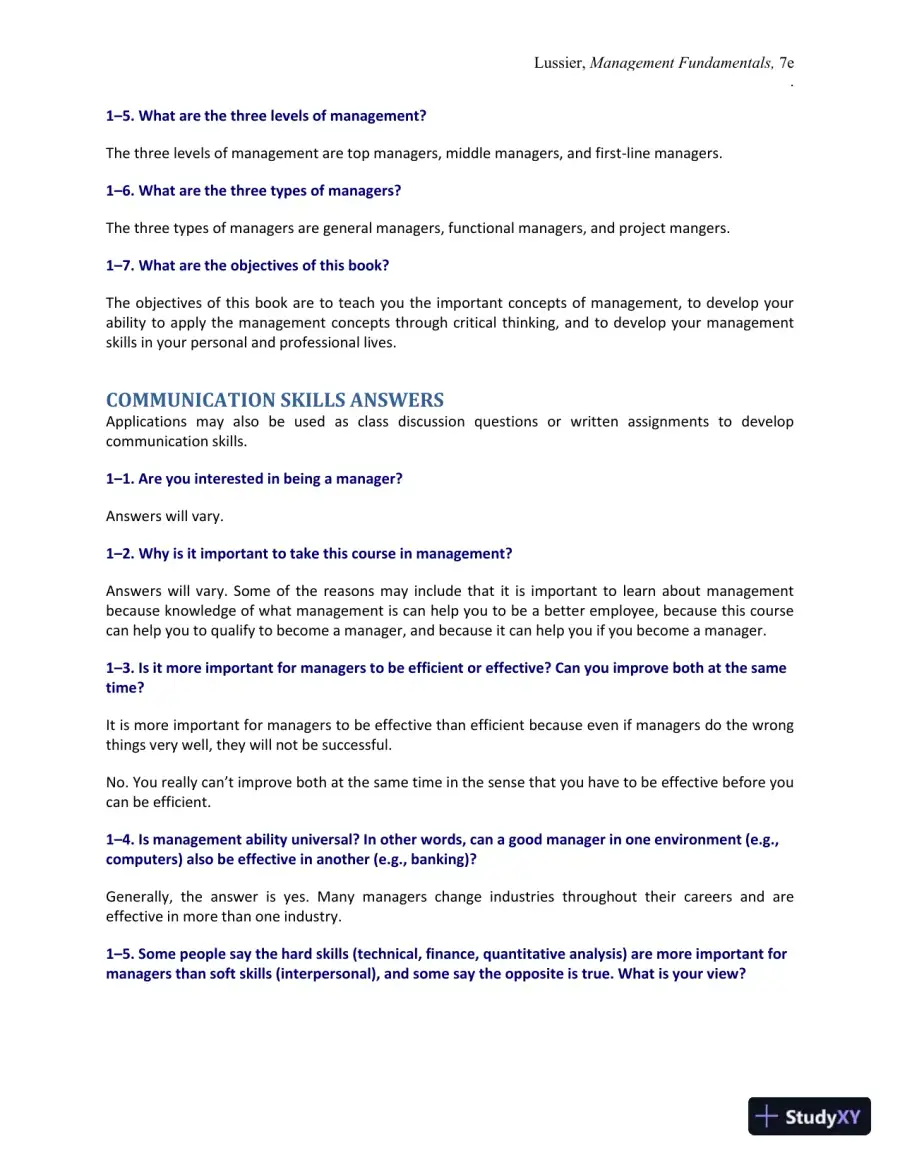 Management Fundamentals: Concepts, Applications, and Skill Development 7th Edition Solution Manual, page 4