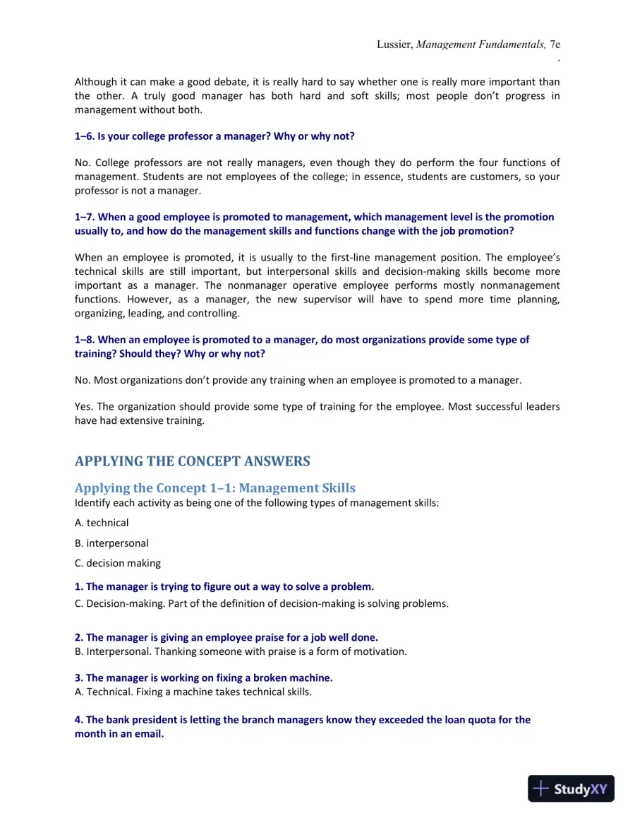 Management Fundamentals: Concepts, Applications, and Skill Development 7th Edition Solution Manual, page 5