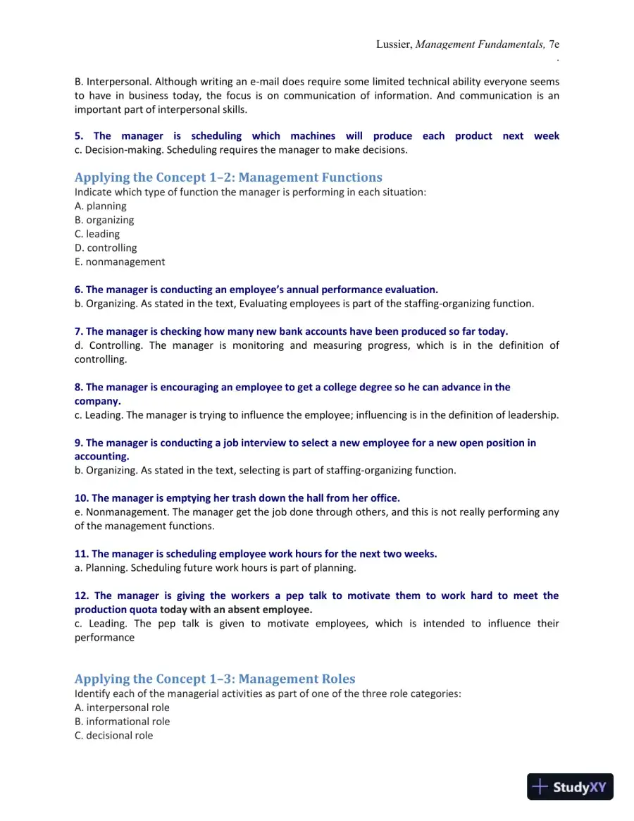 Management Fundamentals: Concepts, Applications, and Skill Development 7th Edition Solution Manual, page 6