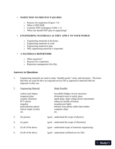 Solution Manual for Engineering Materials: Properties and Selection, 9th Edition - Page 7 preview image