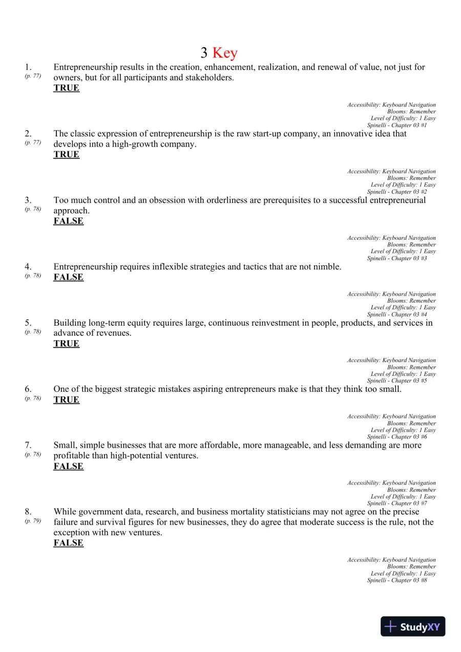 New Venture Creation: Entrepreneurship for the 21st Century 10th Edition Test Bank, page 29