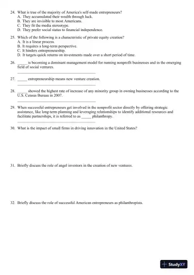 New Venture Creation: Entrepreneurship for the 21st Century 10th Edition Test Bank - Page 4 preview image