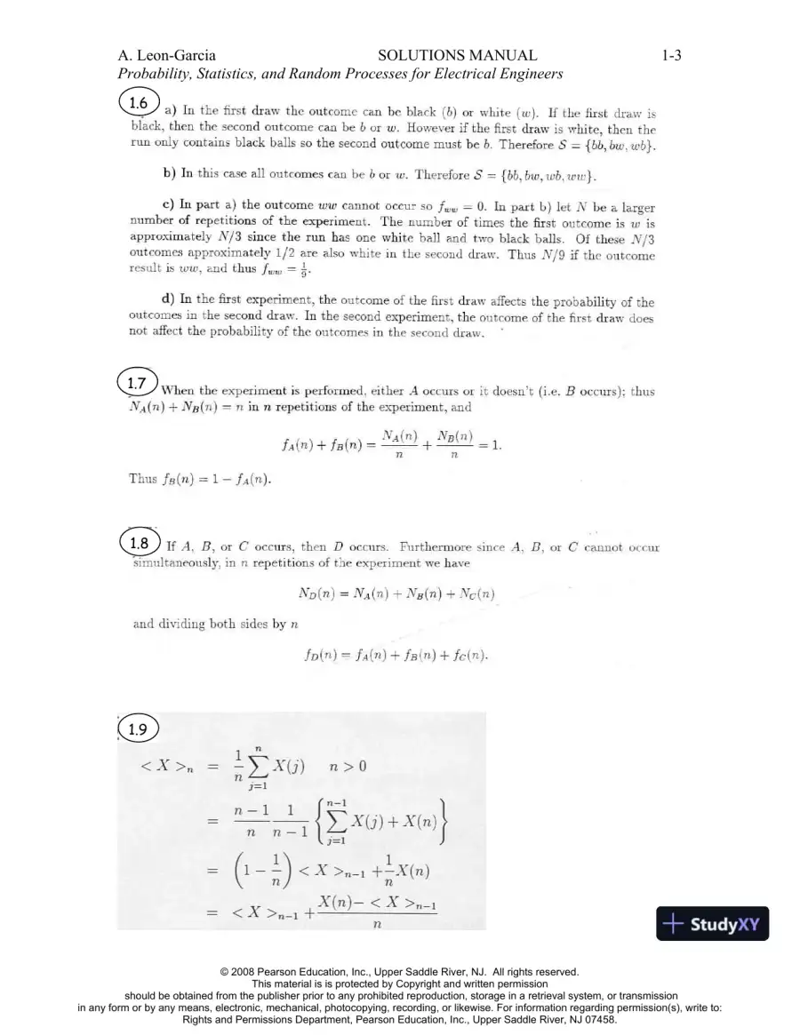 Solution Manual For Probability, Statistics, And Random Processes For Electrical Engineering, 3rd Edition, page 4