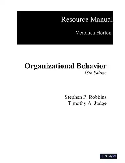 Solution Manual for Organizational Behavior, 18th Edition - Page 1 preview image
