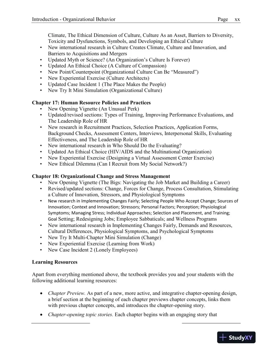 Solution Manual for Organizational Behavior, 18th Edition, page 10