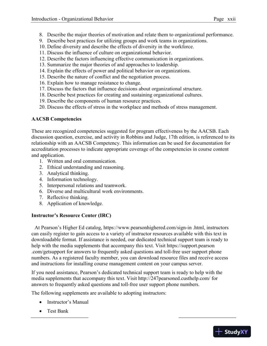 Solution Manual for Organizational Behavior, 18th Edition, page 12