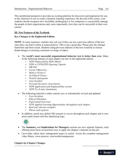 Solution Manual for Organizational Behavior, 18th Edition - Page 4 preview image