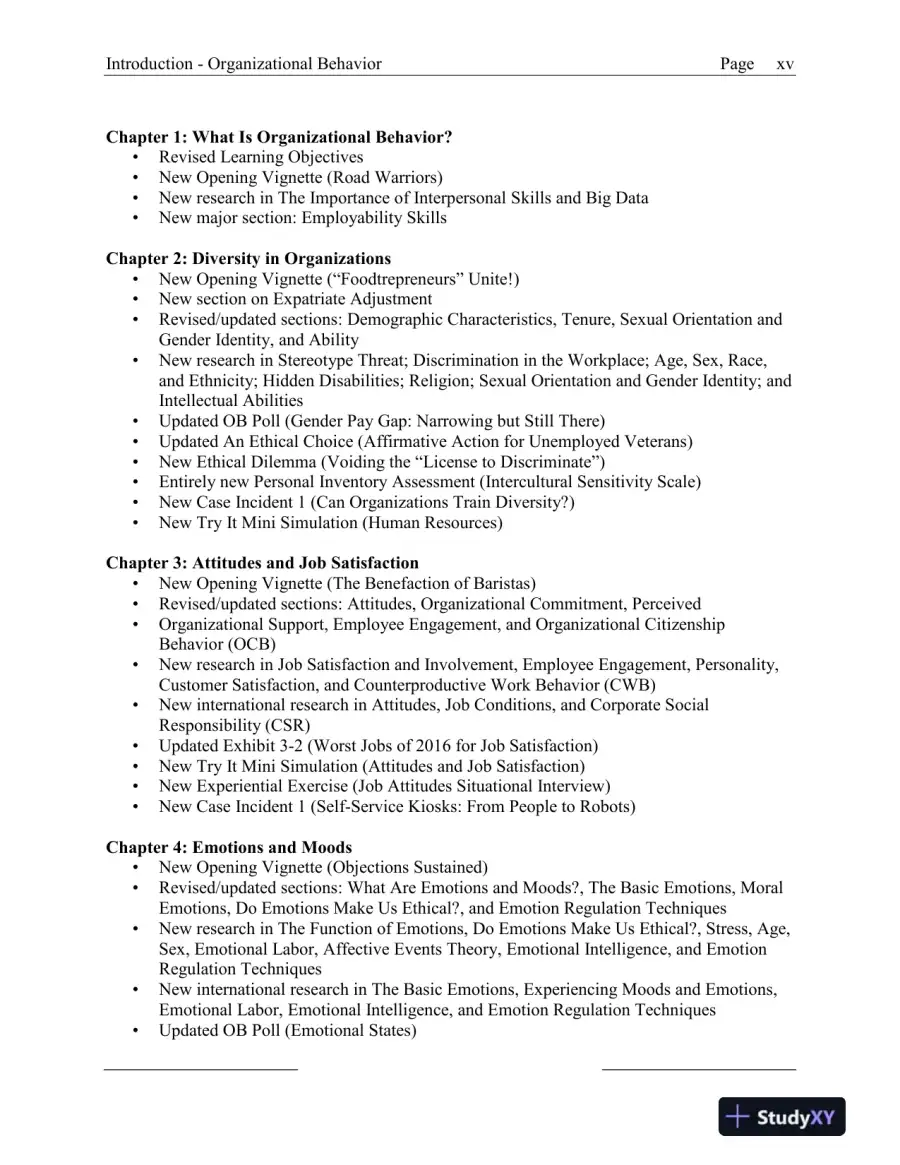 Solution Manual for Organizational Behavior, 18th Edition, page 5