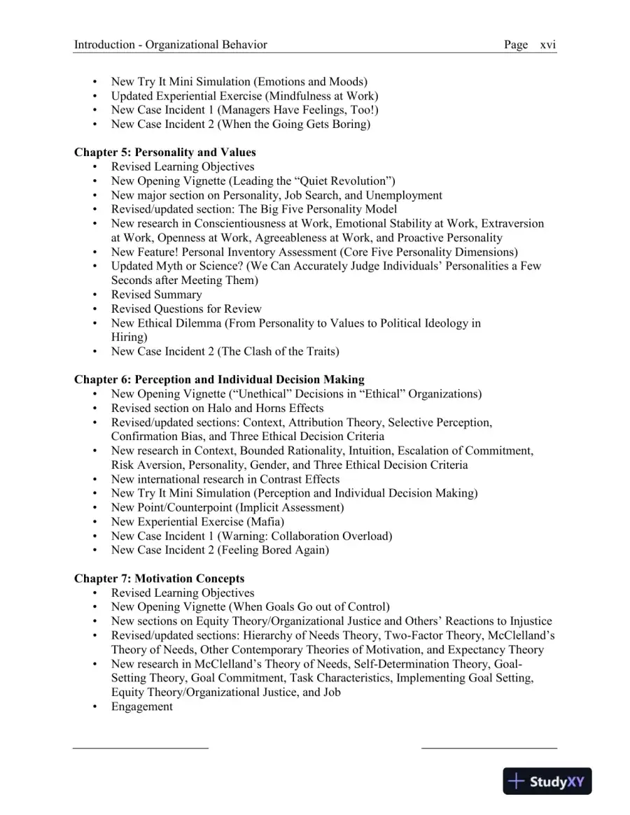 Solution Manual for Organizational Behavior, 18th Edition, page 6