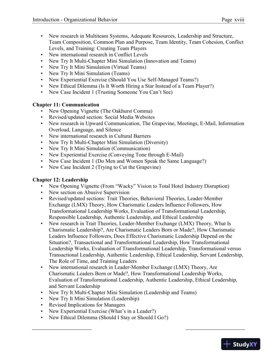 Solution Manual for Organizational Behavior, 18th Edition, page 8